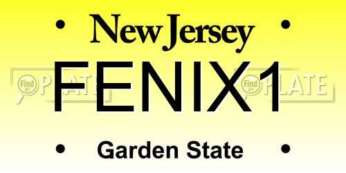 FENIX1 New Jersey License Plate