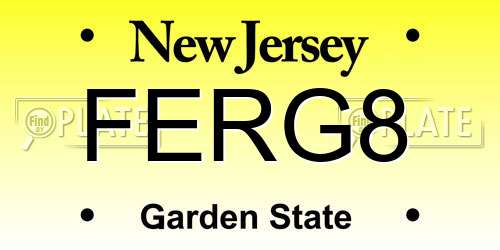 FERG8 New Jersey License Plate