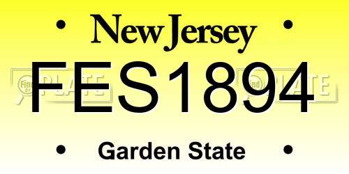 FES1894 New Jersey License Plate