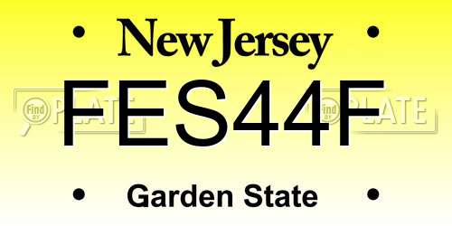 FES44F New Jersey License Plate