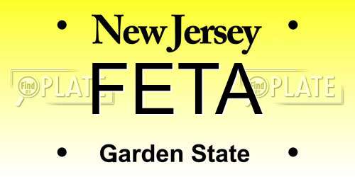 FETA New Jersey License Plate