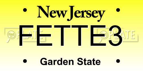 FETTE3 New Jersey License Plate