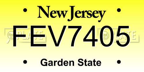 FEV7405 New Jersey License Plate