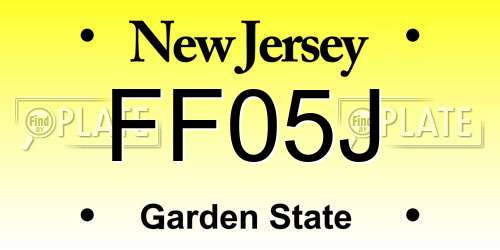 FF05J New Jersey License Plate