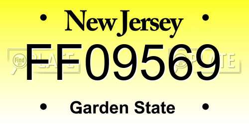 FF09569 New Jersey License Plate
