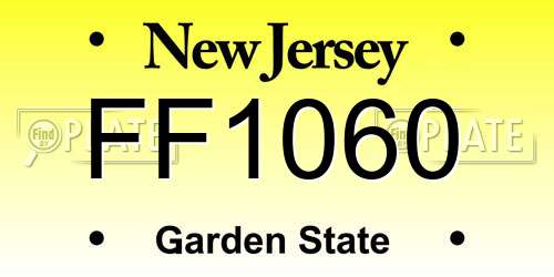 FF1060 New Jersey License Plate