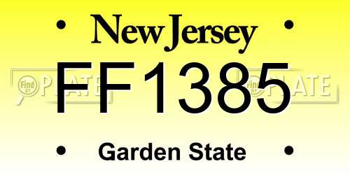 FF1385 New Jersey License Plate