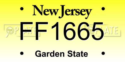 FF1665 New Jersey License Plate