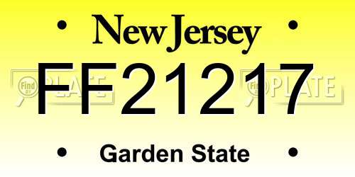 FF21217 New Jersey License Plate