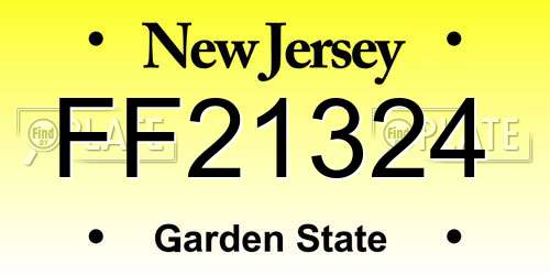 FF21324 New Jersey License Plate