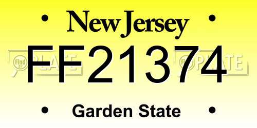 FF21374 New Jersey License Plate