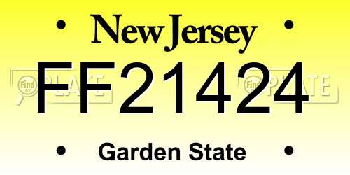 FF21424 New Jersey License Plate