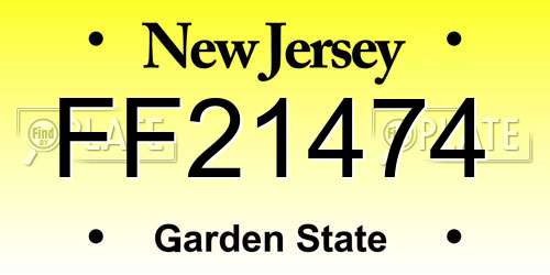 FF21474 New Jersey License Plate