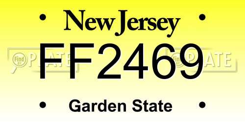 FF2469 New Jersey License Plate