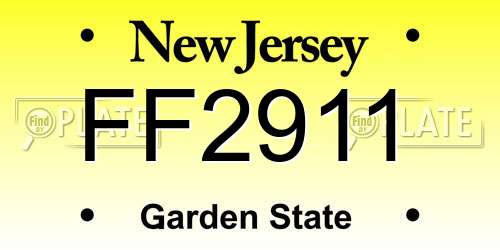 FF2911 New Jersey License Plate