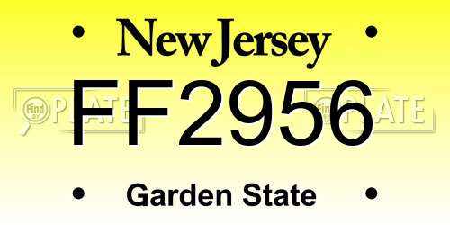 FF2956 New Jersey License Plate