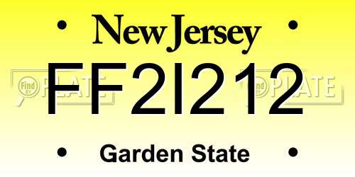 FF2I212 New Jersey License Plate