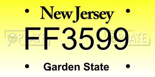 FF3599 New Jersey License Plate