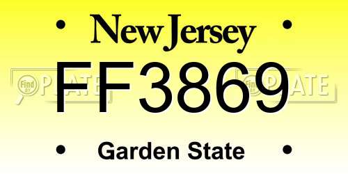FF3869 New Jersey License Plate