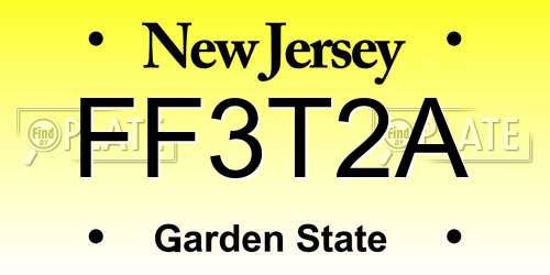 FF3T2A New Jersey License Plate