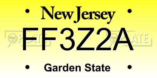 FF3Z2A New Jersey License Plate