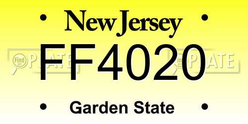 FF4020 New Jersey License Plate