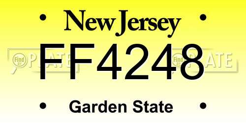 FF4248 New Jersey License Plate