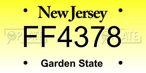 FF4378 New Jersey License Plate