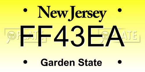 FF43EA New Jersey License Plate