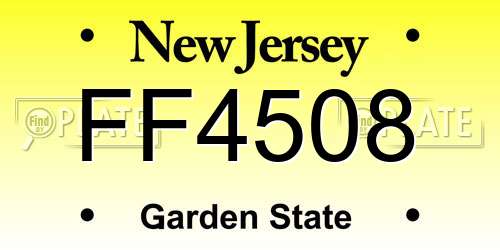 FF4508 New Jersey License Plate
