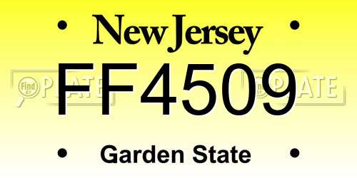 FF4509 New Jersey License Plate