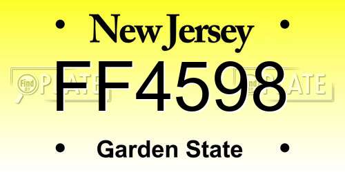 FF4598 New Jersey License Plate