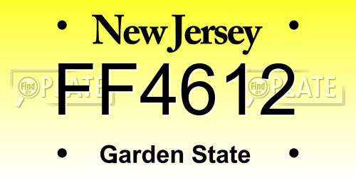 FF4612 New Jersey License Plate