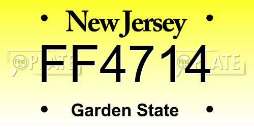 FF4714 New Jersey License Plate