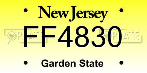 FF4830 New Jersey License Plate