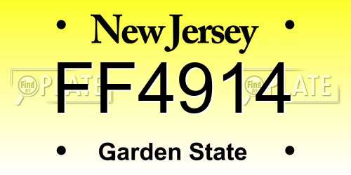 FF4914 New Jersey License Plate