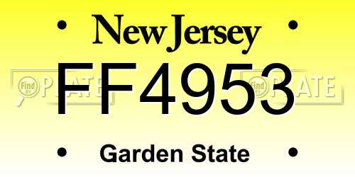 FF4953 New Jersey License Plate