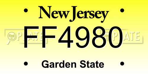 FF4980 New Jersey License Plate