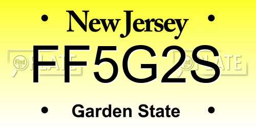 FF5G2S New Jersey License Plate