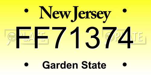 FF71374 New Jersey License Plate