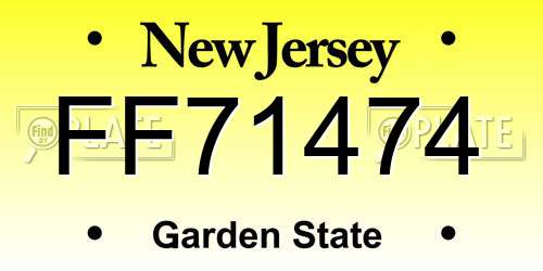 FF71474 New Jersey License Plate