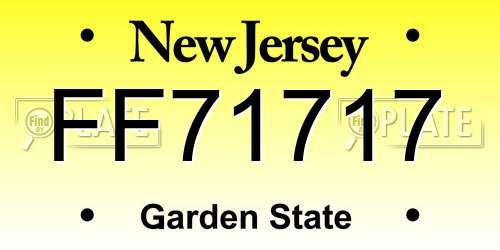FF71717 New Jersey License Plate