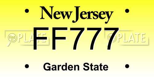 FF777 New Jersey License Plate