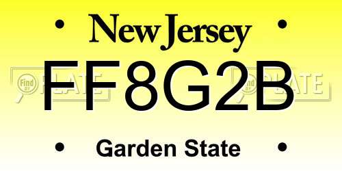 FF8G2B New Jersey License Plate