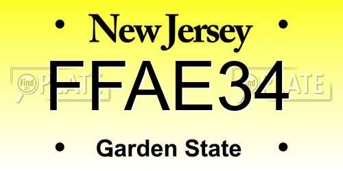 FFAE34 New Jersey License Plate