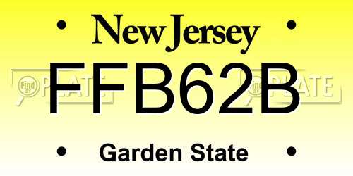 FFB62B New Jersey License Plate