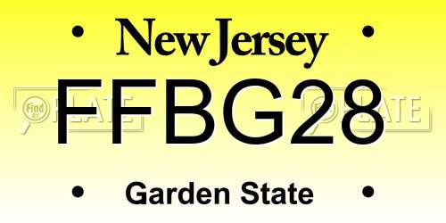 FFBG28 New Jersey License Plate