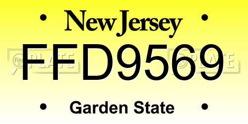 FFD9569 New Jersey License Plate
