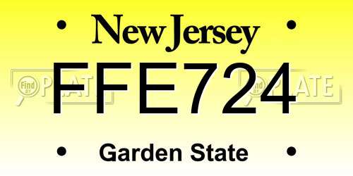 FFE724 New Jersey License Plate