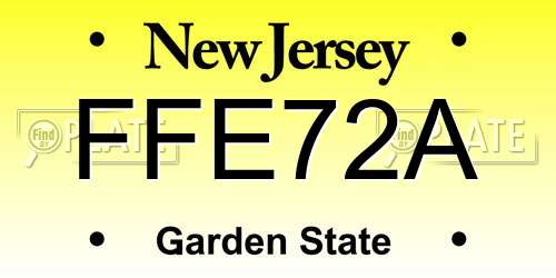 FFE72A New Jersey License Plate